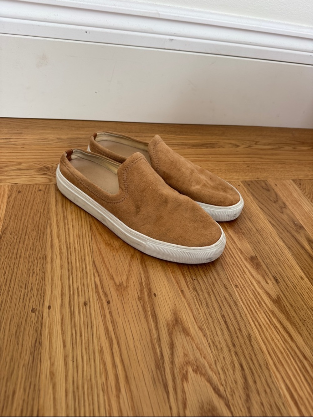 Jenni Kayne Suede Slip-On Loafers in Camel